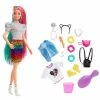 MATTEL Barbie Leopard Rainbow Hair Doll (Blonde) With Color-change Hair Feature, 16 Accessories