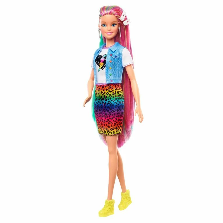 MATTEL Barbie Leopard Rainbow Hair Doll (Blonde) With Color-change Hair Feature, 16 Accessories 3 MATTEL Barbie Leopard Rainbow Hair Doll (Blonde) With Color-change Hair Feature, 16 Accessories - Image 3