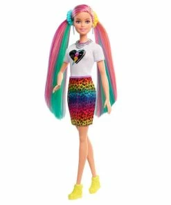 MATTEL Barbie Leopard Rainbow Hair Doll (Blonde) With Color-change Hair Feature, 16 Accessories 10 MATTEL Barbie Leopard Rainbow Hair Doll (Blonde) With Color-change Hair Feature, 16 Accessories -Barbie Sales 142AAB91 5