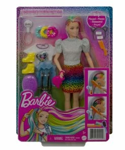 MATTEL Barbie Leopard Rainbow Hair Doll (Blonde) With Color-change Hair Feature, 16 Accessories 11 MATTEL Barbie Leopard Rainbow Hair Doll (Blonde) With Color-change Hair Feature, 16 Accessories -Barbie Sales 142AAB91 6
