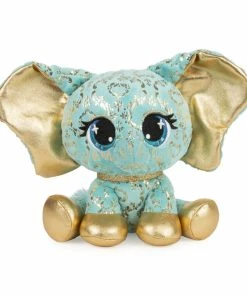 SPIN MASTER P.Lushes Designer Fashion Pets Bella L'Phante Limited Edition Elephant Stuffed Animal, Turquoise/Gold, 6"