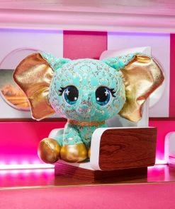 SPIN MASTER P.Lushes Designer Fashion Pets Bella L'Phante Limited Edition Elephant Stuffed Animal, Turquoise/Gold, 6" -Barbie Sales 14623A3E 6
