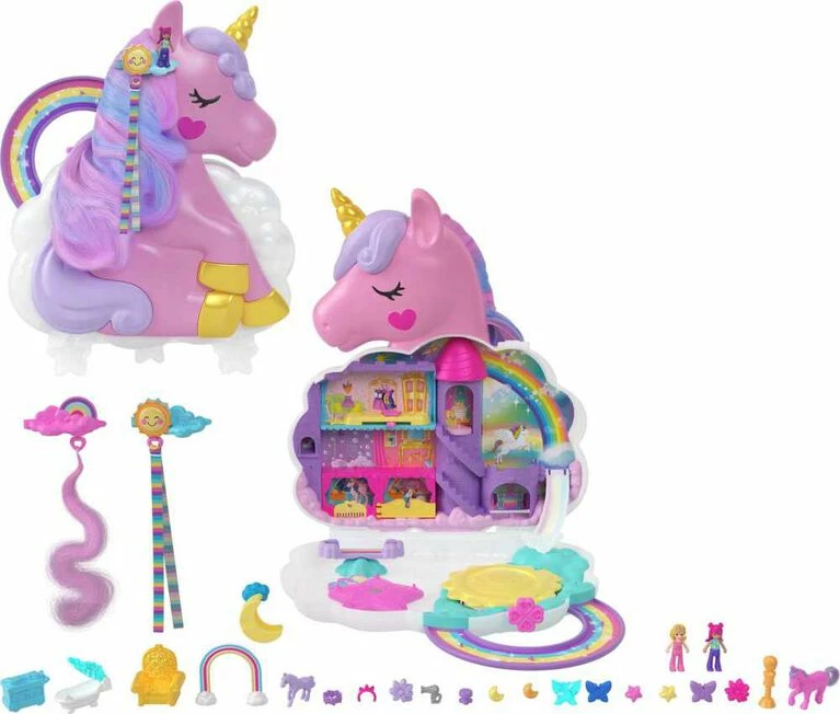 MATTEL Polly Pocket Rainbow Unicorn Salon 1 MATTEL Polly Pocket Rainbow Unicorn Salon