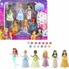 MATTEL Disney Princess Toys, 6 Small Dolls And Accessories