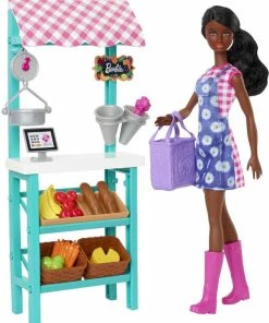 Barbie Farmers Market, Doll (Brunette), Stand, Register And More, 3 And Up