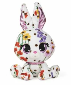 SPIN MASTER P.Lushes Designer Fashion Pets Flora Karrats Bunny Premium Stuffed Animal, White/Multicolor, 6"