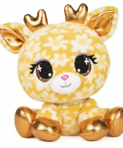 SPIN MASTER P.Lushes Designer Fashion Pets Daisy Doemei Doe Premium Stuffed Animal, Yellow/Gold, 6"