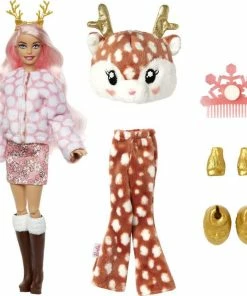 Barbie Doll Cutie Reveal Deer Plush Costume Doll With Pet, Color Change