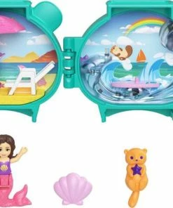 MATTEL Polly Pocket Pet Connects Otter Compact Playset With Mermaid Doll, Otter Figure And Accessory, Stackable -Barbie Sales 54AC0A69 3