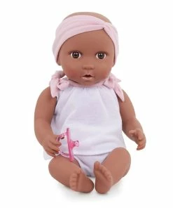 Branford Babi Baby Doll (Deep) - Brown Eyes And Pink Headband 14-inch Baby Doll With 2pc Outfit