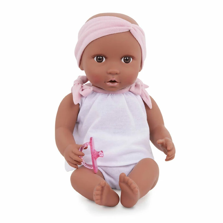 Branford Babi Baby Doll (Deep) - Brown Eyes And Pink Headband 14-inch Baby Doll With 2pc Outfit 1 Branford Babi Baby Doll (Deep) - Brown Eyes And Pink Headband 14-inch Baby Doll With 2pc Outfit