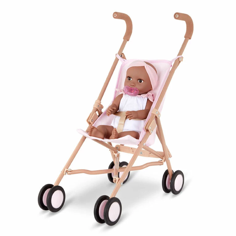 Branford Babi Baby Doll (Deep) - Brown Eyes And Pink Headband 14-inch Baby Doll With 2pc Outfit 4 Branford Babi Baby Doll (Deep) - Brown Eyes And Pink Headband 14-inch Baby Doll With 2pc Outfit - Image 4