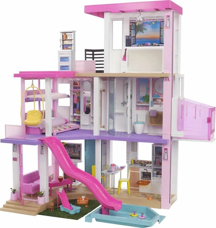 Barbie Dreamhouse (3.75-Ft) Dollhouse With Pool, Slide, Elevator, Lights And Sounds 1 Barbie Dreamhouse (3.75-Ft) Dollhouse With Pool, Slide, Elevator, Lights And Sounds