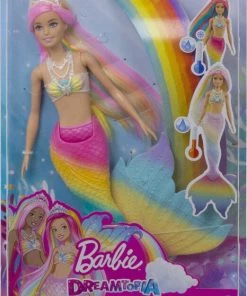 ​Barbie Dreamtopia Rainbow Magic Mermaid Doll With Rainbow Hair And Water-Activated Color Change Feature -Barbie Sales 741B084D 6