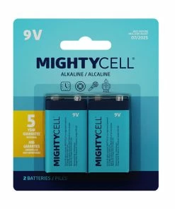 MightyCell 2 Pack 9V Alkaline Batteries