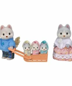 Epoch Calico Critters Husky Family, Set Of 5 Collectible Doll Figures