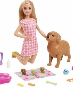 ​Barbie Doll And Newborn Pups Playset With Barbie Doll (Blonde, 11.5 In)