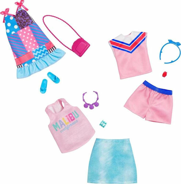 Barbie Fashion Pack, Doll Clothes, Calico Dress, Purse, Sandals 1 Barbie Fashion Pack, Doll Clothes, Calico Dress, Purse, Sandals