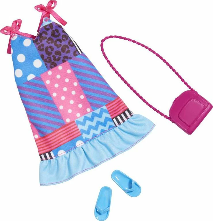 Barbie Fashion Pack, Doll Clothes, Calico Dress, Purse, Sandals 3 Barbie Fashion Pack, Doll Clothes, Calico Dress, Purse, Sandals - Image 3