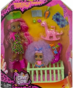 MATTEL Cave Club Wild About Babysitting Playset & Fernessa & Furrah Dolls -Barbie Sales 94C0EA0E 6