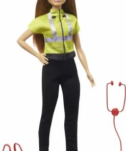 ​Barbie Paramedic Doll, Petite Brunette (12-in/30.40-cm), Role-play Clothing And Accessories