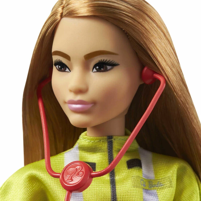 Barbie Paramedic Doll, Petite Brunette (12-in/30.40-cm), Role-play Clothing And Accessories 5 Barbie Paramedic Doll, Petite Brunette (12-in/30.40-cm), Role-play Clothing And Accessories - Image 5