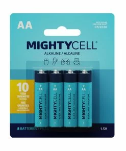MightyCell 8 Pack AA Alkaline Batteries
