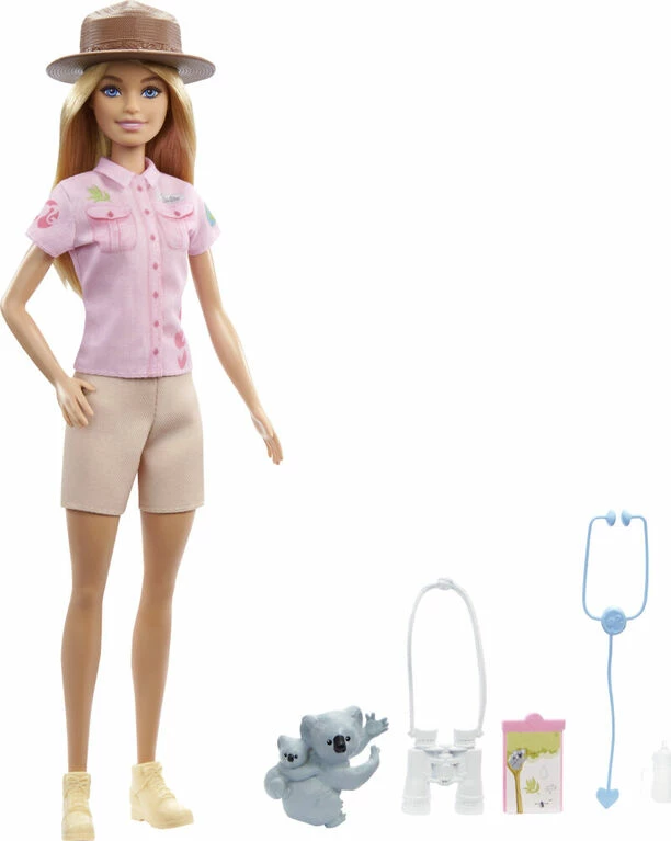 Barbie Zoologist Doll (12 Inches), Role-play Clothing And Accessories: Koala And Baby Figure 1 Barbie Zoologist Doll (12 Inches), Role-play Clothing And Accessories: Koala And Baby Figure