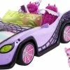 MATTEL Monster High Toy Car, Ghoul Mobile With Pet And Cooler Accessories