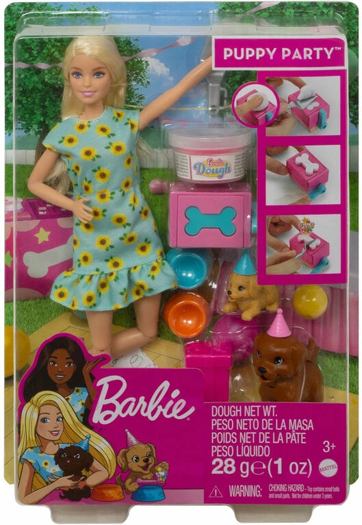 Barbie Doll And Puppy Party Playset With Puppies, Dough And Cake Mold 5 Barbie Doll And Puppy Party Playset With Puppies, Dough And Cake Mold - Image 5