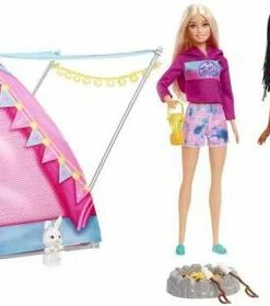 Barbie It Takes Two Camping Playset With Tent, 2 Barbie Dolls And Accessories